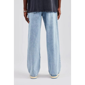 กางเกงยีนส์ผู้ชายทรงตรง สไตล์เท่ห์ ลุคสตรีทแวร์ ผ้าเดนิมฟอกทรงหลวม - Product Image 2