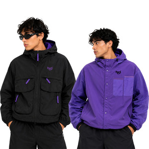 Custom Manufacturer High Quality Custom <b>Zip</b> <b>up</b> Reversible Nylon <b>Jackets</b> Double Plaid Side Waterproof Windbreaker <b>Jacket</b> for Men - Product Image 1