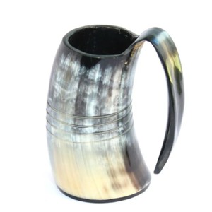 Mug en corne de bœuf naturelle, écologique, fait main, style viking, vente en gros, tasse à boire médiévale en corne, pour Game of Thrones. - Product Image 5