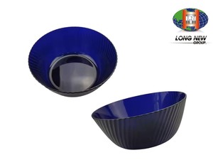 Bol à salade et à soupe en plastique réutilisable personnalisé OEM avec texture côtelée - Product Image 1