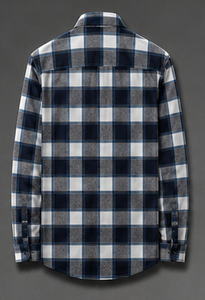 Chemise en flanelle à carreaux à manches longues pour homme de haute qualité, coupe classique, décontractée, en coton, boutonnée - Product Image 6