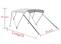 Bimini Top sur mesure à faible MOQ, avec cadre en alliage d'aluminium et tissu Oxford imperméable, pour bateaux rapides et bateaux à moteur