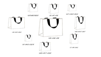 Elegante Cremefarbene Papier-Geschenktüte mit Satinband-Griff für Luxus-Einzelhandel & Hochzeitsverpackungen