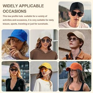 Gorra de Béisbol Negra de 6 Paneles, Ajustable, Unisex, de Sarga de Algodón, Informal, para Adultos, para las Cuatro Estaciones, de Color Sólido, Diseño de Perfil Bajo - Product Image 5