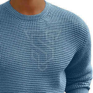 Sweat-shirt en coton 100% pour homme, tricot uni, vêtements décontractés pour l'automne et l'hiver, nouveau design, séchage rapide et respirant - Product Image 3