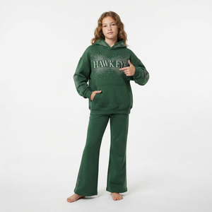 Conjunto de Sudadera con Capucha y Pantalones con Pedrería para Niñas, Ropa de Moda Urbana de Dos Piezas, Logotipo Personalizado, Suministro al por Mayor - Product Image 4
