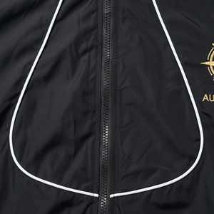 Unisex Tracksuit Set Hooded Windbreaker <b>Jacket</b> Shorts Black Polyester Sporty Autumn Casual Wear Full Length Zipper Front Logo - Product Image 6