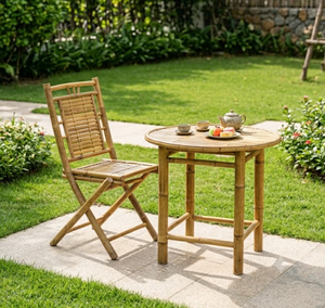 High Quality Best Selling Folding Bamboo <b>Chair</b> Boho Bamboo Furniture Garden <b>Chairs</b> Set for Home Resort Decor - Product Image 5