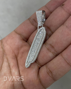 Colgante Personalizado con Inicial, Diamante Moissanite VVS, Plata de Ley 925, Bañado en Oro Blanco, Estilo Hip Hop - Product Image 1