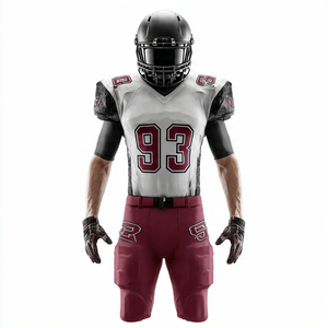 Personnalisation de l'uniforme de football américain, ensemble maillot et pantalon de football américain 100% polyester, numéros d'équipe, uniformes de football - Product Image 3