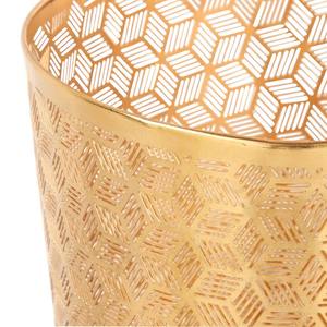 Poubelle en métal doré de luxe avec découpes décoratives, idéale pour les halls d'hôtel, les bureaux, les cabines et les zones de réception, vente en gros depuis l'Inde - Product Image 5