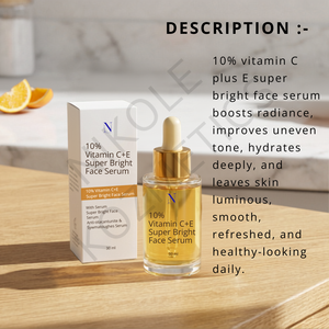 Suero Facial con 10% de Vitamina C+E y Niacinamida y Glicerina |   30ml Antienvejecimiento, Aclarante, Cuidado para Manchas Oscuras y Potenciador de Luminosidad - Product Image 5