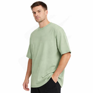 T-shirt Homme Col Rond Coupe Ample en Coton Peigné 240 g/m² Doux au Toucher Teint Uni Poids Lourd – Vente en Gros Haute Qualité - Product Image 4