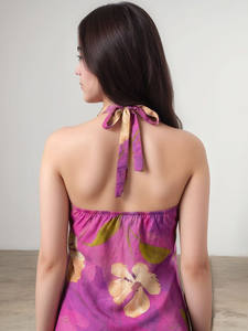 Vestido Midi Ecológico de Verano para Mujer, Transpirable, Estampado Digital, Sin Mangas, 100% Algodón, Estampado Liso, Georgette Natural - Product Image 2