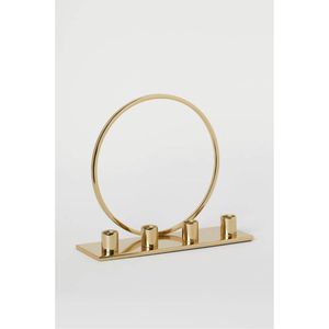 Candélabre de luxe en métal doré, style nordique géométrique en forme d'anneau, vente en gros, centre de table de mariage, décoration intérieure - Product Image 1