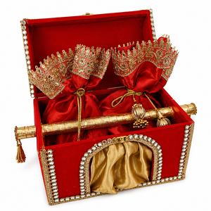 Rangrata BX_001 Velvet Decorative Doli <b>Box</b> <b>Lock</b> Wedding Trousseau Bridal Cosmetic Jewelry Storage Gift Packaging Organizer <b>Box</b> - Product Image 1