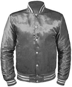 Blouson Bomber Unisexe en Satin 100% Laine, Col Montant, Doublure Matelassée, Broderie Personnalisée, Style Universitaire, Vente en Gros OEM - Product Image 1