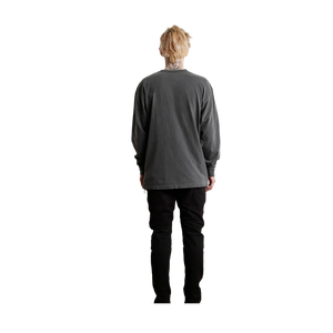 <b>Men</b> Oversized <b>Long</b> Sleeve <b>T</b>-<b>Shirt</b> O-Neck Solid Color Casual Jersey Cotton Fit - Product Image 3