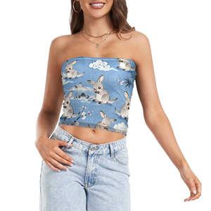 New Trendy Design Polyester Tube <b>Tops</b> Sublimation Women's Sleeveless Tank <b>Top</b> Aesthetic Tank <b>Top</b> for Women with custom OEM - Product Image 4