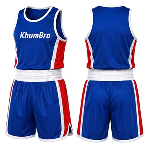 Conjunto de Camiseta sin Mangas y Pantalones Cortos Deportivos KhumBro para Hombre, Ligeros, Corte Holgado, Color Negro y Azul, Tejido Transpirable de Poliéster de 160g para Entrenamiento - Product Image 2