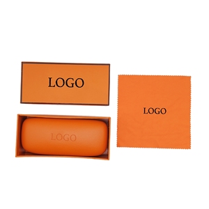 Étui rigide pour lunettes de vue orange avec logo imprimé, forme rectangulaire, style simple pour le rangement des lunettes - Product Image 4