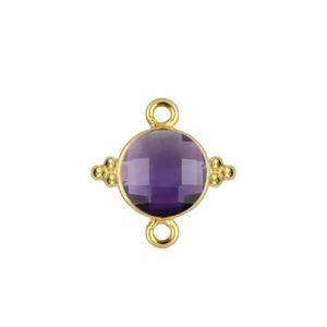 Nuevo Conector Facetado Redondo de Amatista para DIY |   Charm para Pulsera de Plata de Ley 925 con Doble Anilla, Venta al por Mayor - Product Image 1