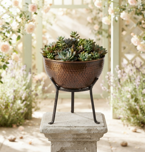 Wholesale Supplies Copper Hammered Flower Planter <b>Pot</b> Factory Customized Best Design Flowering Planter - Product Image 1