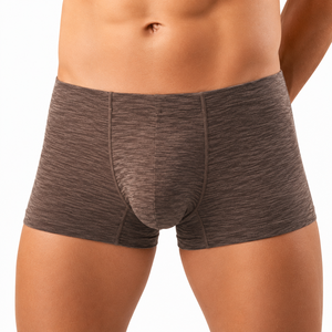 Men's Mid-Rise Boxer Briefs Solid Color Knitted Spandex Cotton Breathable Fit - Product Image 4