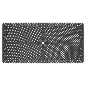 Tavolo da Pranzo da Esterno in Alluminio Pressofuso L82.68*W41.34 Pollici con Telaio Nero e Foro per Ombrellone - Product Image 4