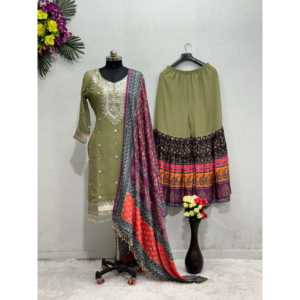 ชุดปาร์ตี้แฟนซีชุด plazzo dupatta สำหรับผู้หญิง - Product Image 3