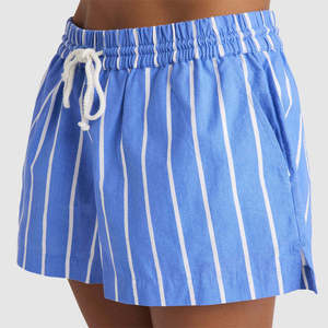 กางเกงขาสั้นลำลองเอวยางยืดผ้าเทอร์รี่ระบายอากาศสำหรับผู้หญิงใส่สบายในฤดูร้อน - Product Image 4