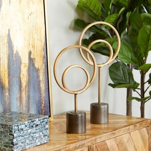Ensemble de 2 sculptures géométriques modernes en laiton, décoration artistique pour table, pour le salon, pour la décoration de la maison - Product Image 4