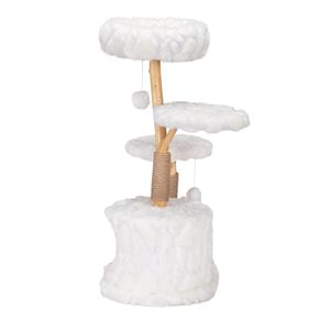 Moderno di lusso torre del gatto naturale ramo albero gatto Indoor mobili per gatti bianco Condo regalo per gattino al coperto - Product Image 2