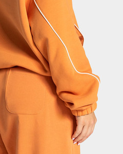 Ensemble de survêtement décontracté en molleton premium pour femme, sweat-shirt oversize et pantalon de jogging en coton, coupe ample, pour l'hiver, couleur unie, 2 pièces - Product Image 4