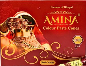 Amina Instant Liquid Mehndi Cone Pâte de henné de couleur rouge pour main Design Mehndi Longue durée pour mariage et festival - Product Image 2