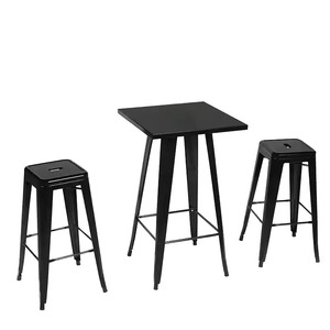 Modern High Quality Wood Metal <b>Bar</b> <b>Table</b> Sturdy Construction <b>Dining</b> <b>Table</b> Sets for Hotel Home <b>Bars</b> Kitchen Islands Coffee Shops - Product Image 5