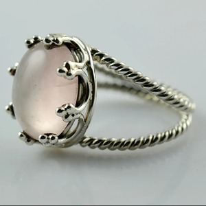 Rose <b>Quartz</b> Oval <b>Ring</b> 925 Sterling Silver Handmade Promise Jewelry for her bezel setting <b>Ring</b> January Birthstone - Product Image 3