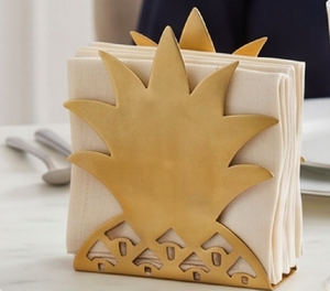 Porta Servilletas Metálico Moderno con Acabado Dorado, Organizador de Servilletas de Lujo para Mesa de Comedor, para Bodas y Fiestas - Product Image 2