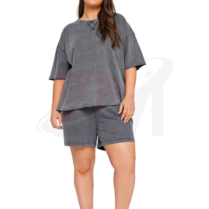 Camiseta Oversize para Mujer, Lavado Ácido, Estilo Vintage, Corte Holgado, Tela de Algodón Suave, Transpirable, Casual, Moda Urbana de Verano - Product Image 1