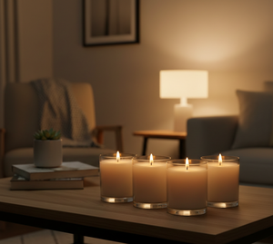 Ensemble de bougies en verre à la cire de soja pour la fête de Diwali, bougies décoratives écologiques de qualité supérieure pour Halloween, Noël, Nouvel An - Product Image 2