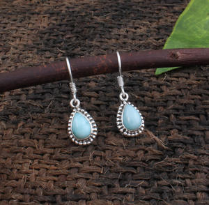 Boucles d'oreilles en zircon naturel, argent sterling 925 massif, faites à la main, style vintage, pour un cadeau d'anniversaire de mariage - Product Image 1