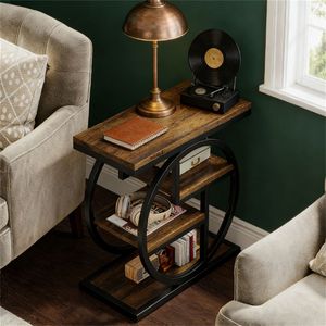 Wooden Storage Rack Coffee Table with <b>Side</b> Table & Sofa Table Features Nightstands - Product Image 4