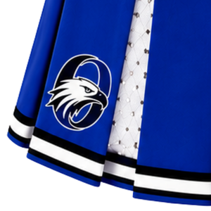 Falda Deportiva Plisada Azul Rey y Blanca para Mujer, Cintura Alta, Uniforme para Animadoras, Baile y Deportes - Product Image 5