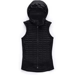 ELEGANT CORPORATION Hooded Quilted <b>Vest</b> <b>Black</b> Polyester Filled Windproof Waterproof Zipper Closure Solid Color Winter Casual - Product Image 1