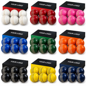 Leather Cricket Stress <b>Ball</b> Soft PU Squeeze Fidget Toy Red Stitched Decompression <b>Ball</b> for Training - Product Image 2