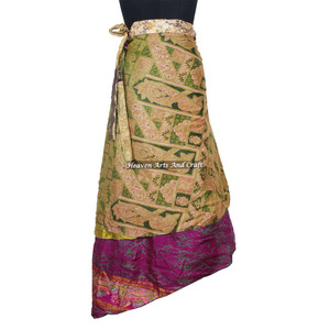 100 Formas de Usar el Pañuelo Mágico de Seda Vintage de la India, 38 Pulgadas, 2 Capas, Reversible, Pañuelo Largo de Seda para Envolver, Tipo Sari - Product Image 1