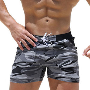 Short décontracté pour homme à taille mi-haute, respirant, à séchage rapide, avec logo personnalisé par sublimation et broderie, en toile unie, confortable et à taille élastique. - Product Image 5
