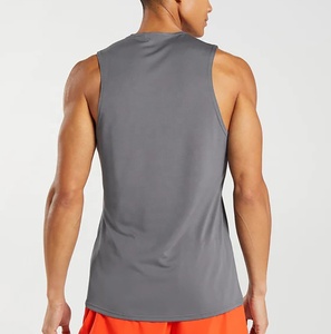Men's Summer Workout Tank Tops Breathable Active Wear Sleeveless Plain Gym Clothing with <b>Badge</b> Decoration Solid Color Top - Product Image 5