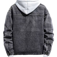 Veste en jean pour homme à col montant, personnalisable avec logo imprimé, grande taille, 100 % coton, haute qualité à bas prix