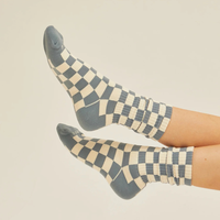 Calcetines a cuadros con logotipo personalizado para hombre y mujer, calcetines de algodón de uso diario de estilo vintage, Fabricante Mayorista de Vietnam